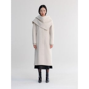 LU PREMIUM CASHMERE CAPE LONG COAT-IVORY