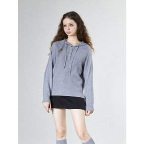 Button Up Knitted Hoodie (GRAY)