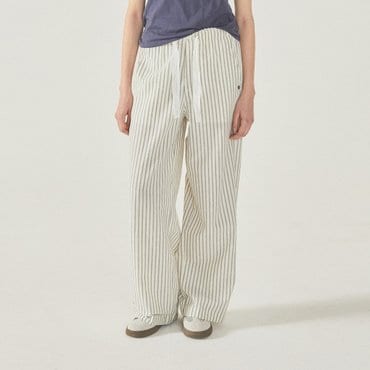 후아유 Seersucker Stripe Pants WHTAF3735F