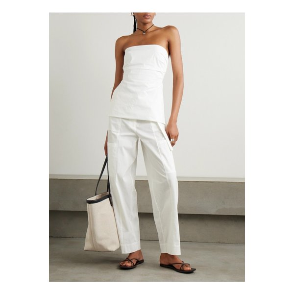 세인트 아그니 유틸리티 벨트 코튼 혼방 와이드 팬츠 오프 화이트 1647597354738985