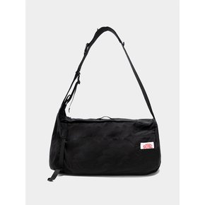 Round Strap Nylon Multi Cross Bag [Black]