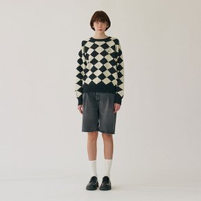 CHECKER BOARD KNIT BLACK