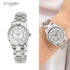 [TANDY] 탠디 시그니쳐 럭셔리 커플 (오스트리아 스톤 식입) T-3914 실버 여자손목시계