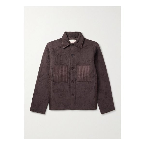 윈튼 자수 코튼 헴프 혼방 오버셔츠 브라운 46376663162909223