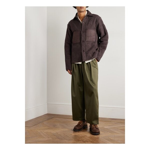 윈튼 자수 코튼 헴프 혼방 오버셔츠 브라운 46376663162909223