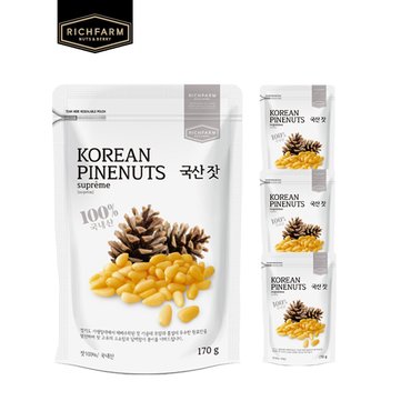 리치팜너트 국산 잣 170g x 4봉 견과류 잣