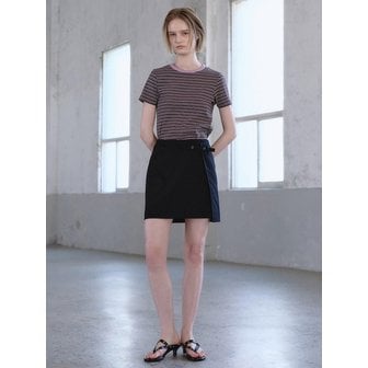 구호 플러스 Belted Mini Skirt  Black (KE6327M035)