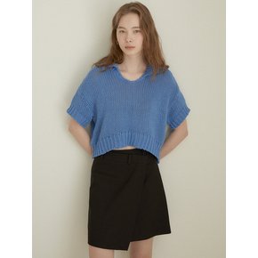 Polo collar sweater (blue)