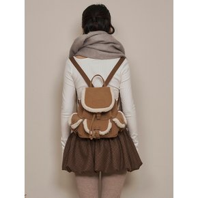 lotsyou_Nostalgia Chubby Shearling Backpack Brown