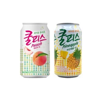  동원 쿨피스 복숭아 350ml 12입+파인애플 350ml 12입