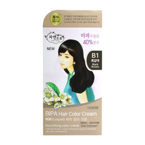 비파 헤어컬러크림 B1흑갈색 120ml 염색약