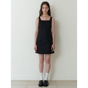 basic tension mini dress - black