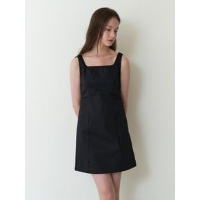 basic tension mini dress - black