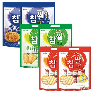  크라운제과 참쌀 대용량 3종 6개(선과253g x2 + 누룽지216g x2 + 설병 x2)/