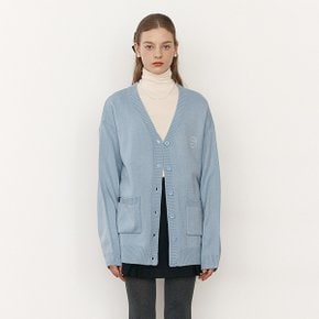 V NECK KNIT CARDIGAN LIGHT BLUE