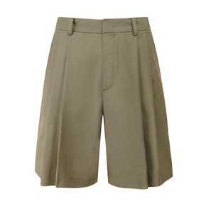 남성 투턱 와이드 하프팬츠 KHAKI