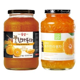  초록원 제주 한라봉차 1kg +꽃샘 꿀한라봉차 1kg (2kg)