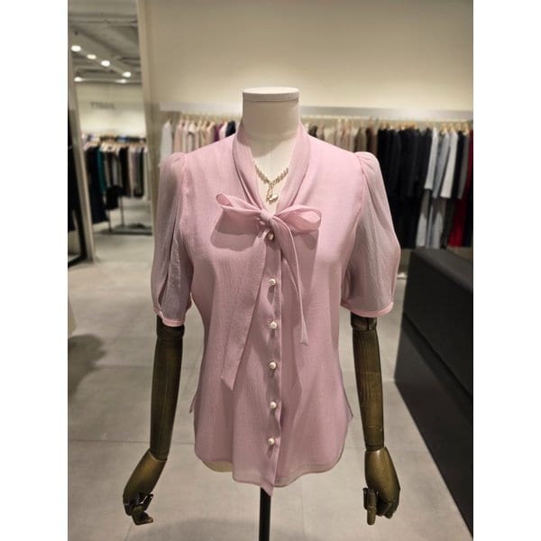 [파주점] 타이 퍼프 슬리브 브이넥 블라우스 JS4B0BL801