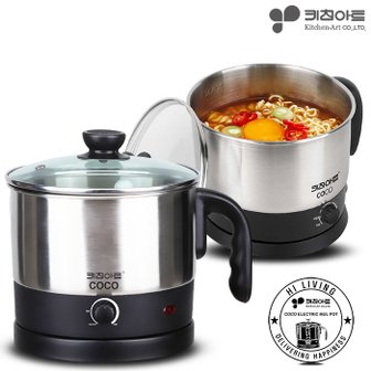  키친아트 라면포트 KP-1002FT 1.5L 대용량 스텐인리스 전기 멀티 무선 커피 주전자 쿠커 포트