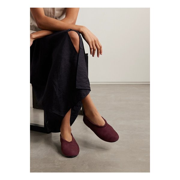 에머리 파크 브레이드 스웨이드 발레리나 플랫 버건디 46376663162894550