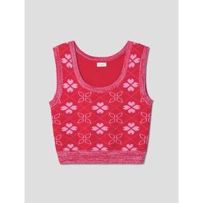 [정상가119,000원] Wool Clover Knit Vest  Red (WE2Y5UT786)