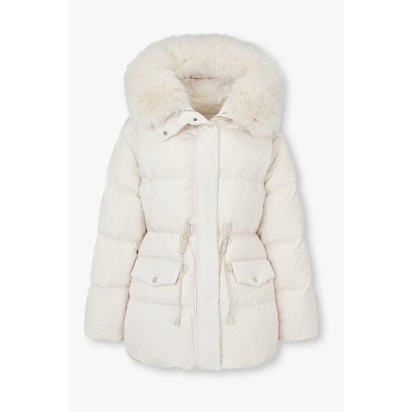 웨이스트 스트링 퍼 후드 다운 점퍼 7115417Y01106