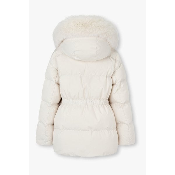 웨이스트 스트링 퍼 후드 다운 점퍼 7115417Y01106