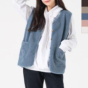 D80 여자 양털조끼 1P 뽀글이 후리스 베스트 (S23495241)