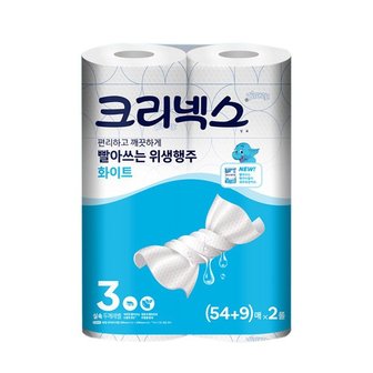  크리넥스 빨아쓰는 위생행주 화이트 54+9매x2롤