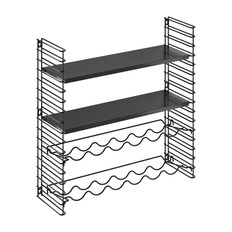 [TOMADO Metal Shelf] 토마도 인테리어 디자인 모듈식 3단 와인랙 선반 70x21x68cm 블랙 블랙