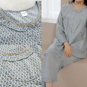 여성순면잠옷 60수 프릴잠옷 긴팔 가을 파자마 홈웨어 세트 부모님선물