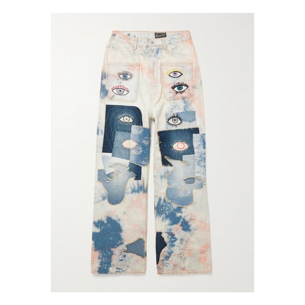 슬림핏 패치워크 자수 타이다이 진 1647597345955178