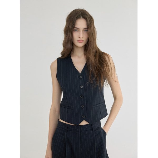 F/W Striped Three Set-up Suit Wool Vest