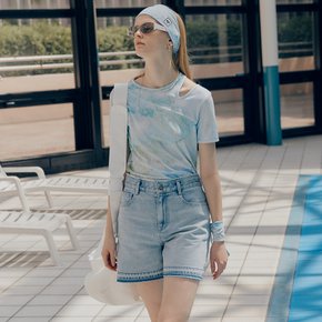 MARTA Printed Cut-Out Jersey Crop Top_Blue