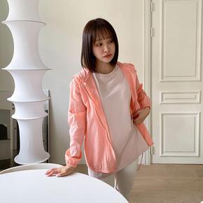 여자 나일론 아노락 경량 바람막이 오버핏 후드 점퍼