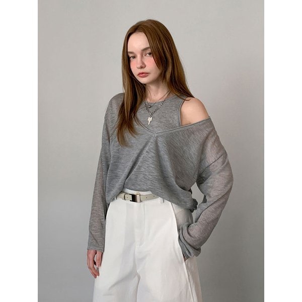 [SET] Basic Sleeveless+Deep V-Neck Knit (3colors) - VKNIT_131