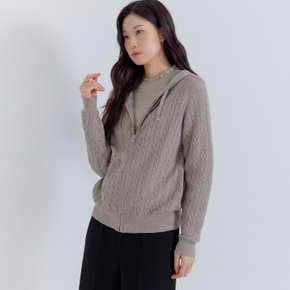 (3컬러) 꽈배기 후드 집업 가디건 LCKTPA22