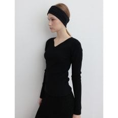 Wool Blended Vneck Pullover  Black (WE3Y51C925)