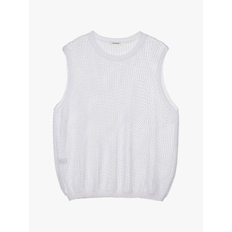 에스티피크니커 니트_매쉬풀오버_오프화이트