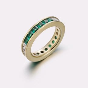 Princess-cut Bicolor Emerald Ring Medium SSKB101RYC110