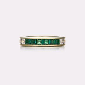 Princess-cut Bicolor Emerald Ring Medium SSKB101RYC110