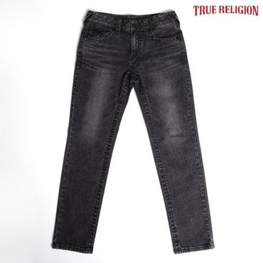 트루릴리젼 [TRUE RELIGION] 남성 스톤워싱 슬림 스트레이트 데님 팬츠 블랙