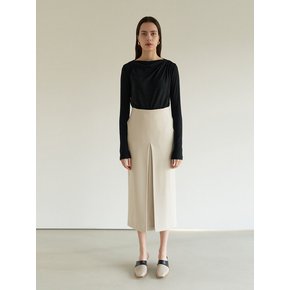 TOS H-LINE FRONT TUCK SKIRT I-BEIGE