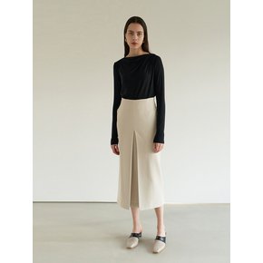 TOS H-LINE FRONT TUCK SKIRT I-BEIGE