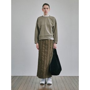 Fringe Straight Skirt_khaki