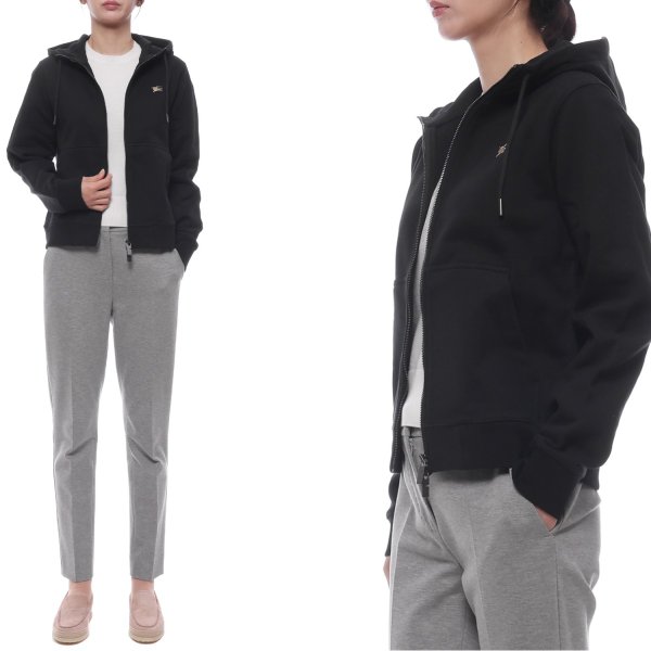 [부산점] 25FW 여성 EKD 자수 후드집업 (8111669 BLACK 25F)