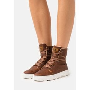 4312695 HUB CHESS - Lace-up ankle boots cognac/off white