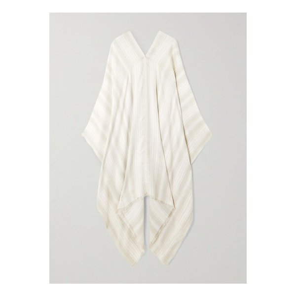 프레이 스트라이프 실크 리넨 혼방 판초 베이지 1647597355700480