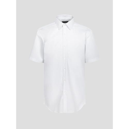 스트레치 트윌 솔리드 레귤러핏 반팔 드레스 셔츠  화이트 (MA4465FR11)