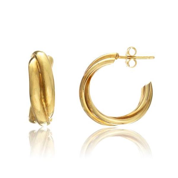 아우리 주얼리 이어링 E1271 Knightsbridge Yellow Gold Vermeil Triple Hoop Earrings